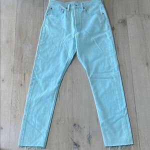 Levi’s 501s Garment Dyed Aqua-hued Jeans